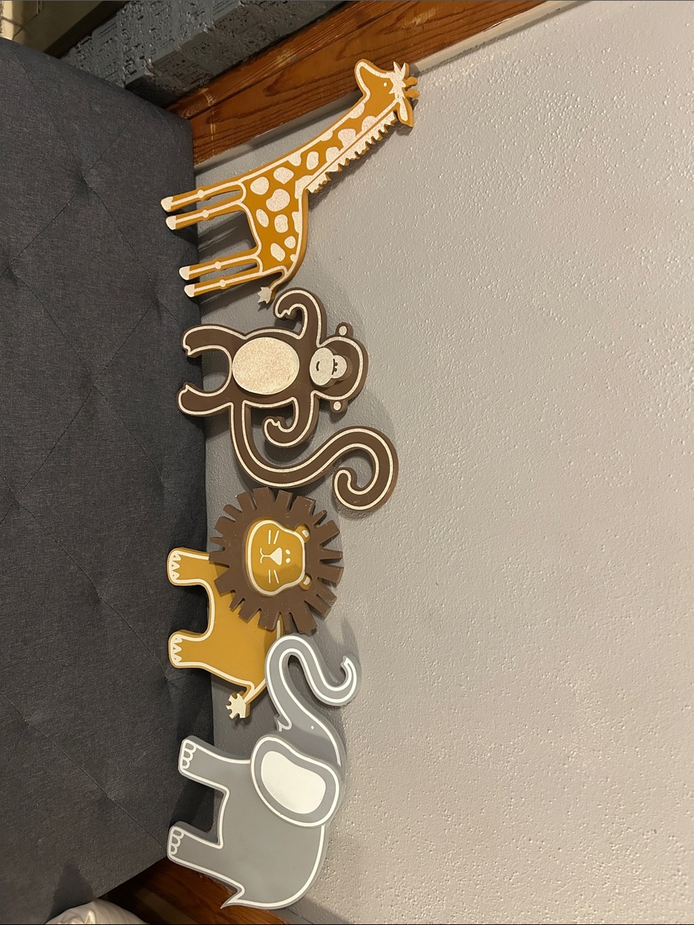 Playful Safari Animal Wall Decor Set - Gray, Mustard & Brown